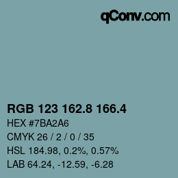 カラーコード: RGB 123 162.8 166.4 | qconv.com