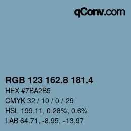 カラーコード: RGB 123 162.8 181.4 | qconv.com