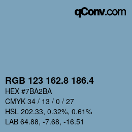 カラーコード: RGB 123 162.8 186.4 | qconv.com