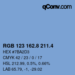 カラーコード: RGB 123 162.8 211.4 | qconv.com