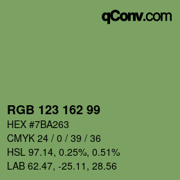 Farbcode: RGB 123 162 99 | qconv.com