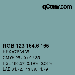 カラーコード: RGB 123 164.6 165 | qconv.com