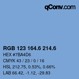 カラーコード: RGB 123 164.6 214.6 | qconv.com