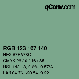 Farbcode: RGB 123 167 140 | qconv.com