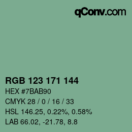 カラーコード: RGB 123 171 144 | qconv.com