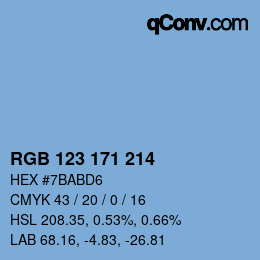 颜色代码: RGB 123 171 214 | qconv.com