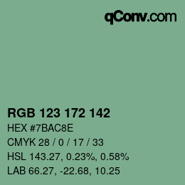 Color code: RGB 123 172 142 | qconv.com