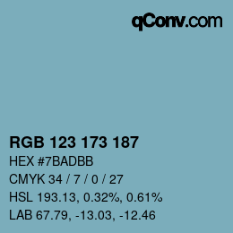 Farbcode: RGB 123 173 187 | qconv.com