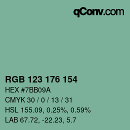 Color code: RGB 123 176 154 | qconv.com