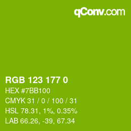 カラーコード: RGB 123 177 0 | qconv.com