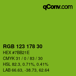 Code couleur: RGB 123 178 30 | qconv.com