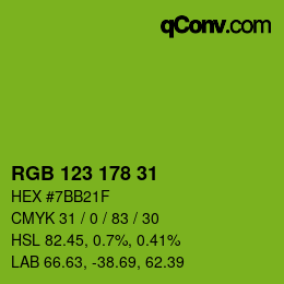 Color code: RGB 123 178 31 | qconv.com
