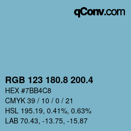 カラーコード: RGB 123 180.8 200.4 | qconv.com