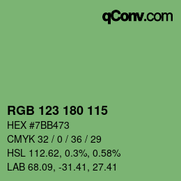 Color code: RGB 123 180 115 | qconv.com