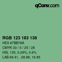 Farbcode: RGB 123 183 138 | qconv.com