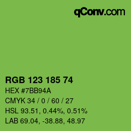 颜色代码: RGB 123 185 74 | qconv.com