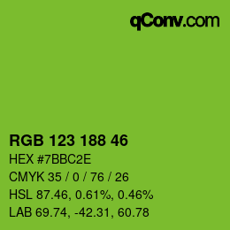 Color code: RGB 123 188 46 | qconv.com