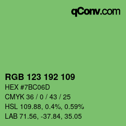 颜色代码: RGB 123 192 109 | qconv.com