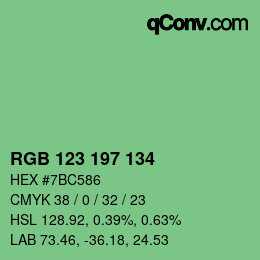 Farbcode: RGB 123 197 134 | qconv.com