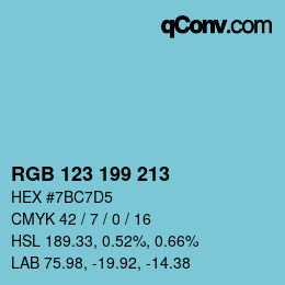 Color code: RGB 123 199 213 | qconv.com