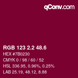 カラーコード: RGB 123 2.2 48.6 | qconv.com