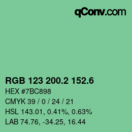 カラーコード: RGB 123 200.2 152.6 | qconv.com