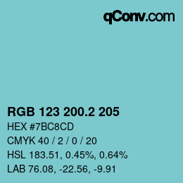 カラーコード: RGB 123 200.2 205 | qconv.com
