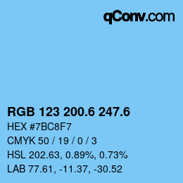 カラーコード: RGB 123 200.6 247.6 | qconv.com