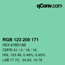 Farbcode: RGB 123 209 171 | qconv.com