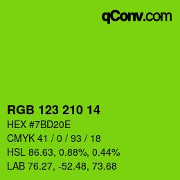 Color code: RGB 123 210 14 | qconv.com