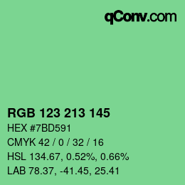Color code: RGB 123 213 145 | qconv.com