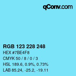 カラーコード: RGB 123 228 248 | qconv.com