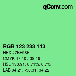 Código de color: RGB 123 233 143 | qconv.com