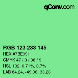 Color code: RGB 123 233 145 | qconv.com