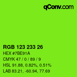 Color code: RGB 123 233 26 | qconv.com