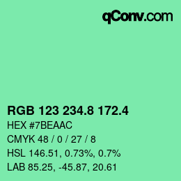 カラーコード: RGB 123 234.8 172.4 | qconv.com