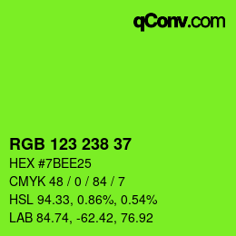 Color code: RGB 123 238 37 | qconv.com