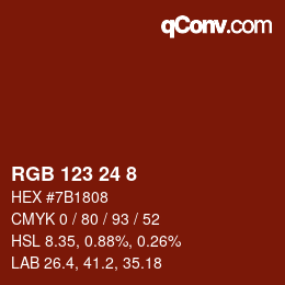 カラーコード: RGB 123 24 8 | qconv.com