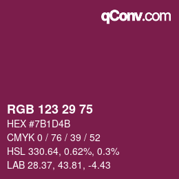 Farbcode: RGB 123 29 75 | qconv.com