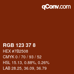 カラーコード: RGB 123 37 8 | qconv.com