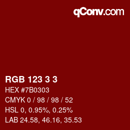 Color code: RGB 123 3 3 | qconv.com