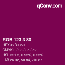Color code: RGB 123 3 80 | qconv.com