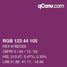 Farbcode: RGB 123 44 105 | qconv.com