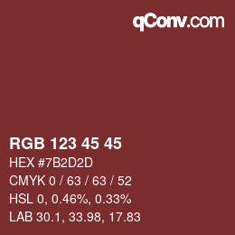 Color code: RGB 123 45 45 | qconv.com