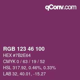 Color code: RGB 123 46 100 | qconv.com