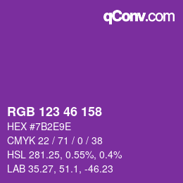 Código de color: RGB 123 46 158 | qconv.com