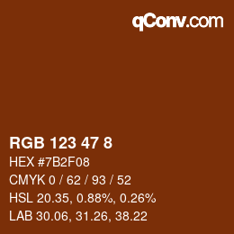 Color code: RGB 123 47 8 | qconv.com