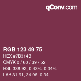 Farbcode: RGB 123 49 75 | qconv.com