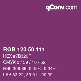 カラーコード: RGB 123 50 111 | qconv.com