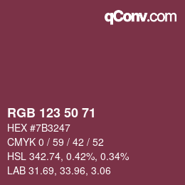 カラーコード: RGB 123 50 71 | qconv.com